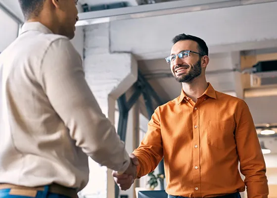 Photo of colleagues shaking hands